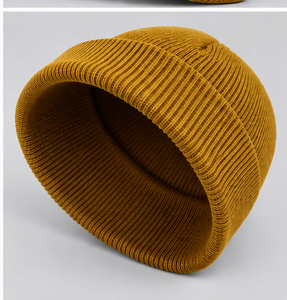 Gorros de punto lisos para bordado personalizado, gorros cálidos de invierno con puño para hombres, mujeres y niños, gorros lisos acanalados al por mayor, personalizables. - Product Image 2