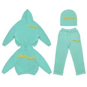 Conjunto Deportivo de Invierno de Alta Calidad para Mujer, Sudadera con Capucha y Pantalones Jogger 3D con Parches, Diseño Acampanado de 2 Piezas - Product Image 1