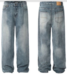 Pantalones Holgados Personalizados para Hombre, Jeans Anchos de Alta Calidad, Estilo Urbano, Tallas Grandes, Jeans Holgados Lavados para Hombre - Product Image 6