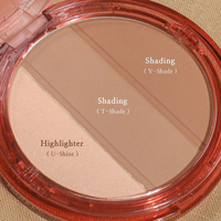 Palette de poudre pressée à fini mat longue tenue, triple contouring, anti-bavures, de la marque coréenne Black Rouge