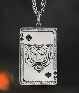 Collier pendentif carte tigre en argent sterling 925, breloque rectangulaire sertie de pierres, bijoux personnalisés gravés pour soirée - Product Image 5