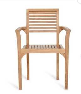 Silla apilable de teca, silla apilable para exteriores, muebles de jardín - Product Image 2