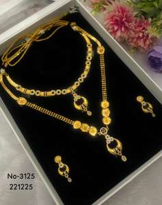 Dubai India Bridal <b>Gold</b> Plated Alloy Fine Jewelry <b>Set</b> Ethnic Classic Wedding <b>Necklace</b> <b>and</b> <b>Earrings</b> <b>Set</b> for Women - Product Image 3