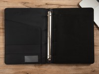 Toptan Özelleştirilmiş A4 PU Deri Portföy Klasörü 3 Halkalı CROSS FAB Marka Model APGOI-RB-208 Kabartma/Baskı Baskılı Dosya