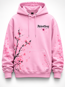 Sudadera con Capucha Personalizada con Estampado de Flores de Cerezo Rosa, Sudadera Holgada de Estilo Urbano, Unisex, OEM, ODM - Product Image 1