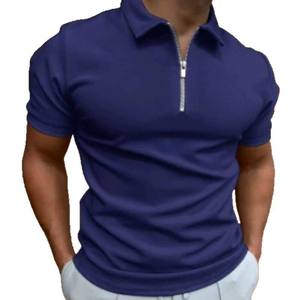 Cross-Border New Summer Men's for <b>t</b> <b>Shirt</b> Solid Color Short Sleeve Turn-Down <b>Collar</b> <b>T</b>-<b>Shirt</b> Casual Fit Top Men's - Product Image 2