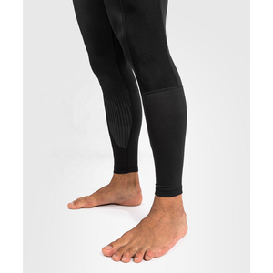 Leggings de Compresión Largos Negros para Hombre, Cintura Elástica, Spandex, Nailon, Diseño Sólido, Ropa Deportiva - Product Image 3
