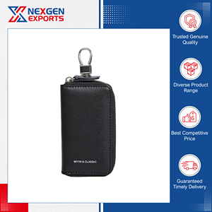 Huge Selling Excellent Quality Handmade PU <b>Leather</b> Keychain Holder Metal Hook and <b>Keyring</b> Zipper Bag from India Origin - Product Image 3