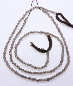 ลูกปัดควอตซ์สโมคกี้ทรงกลมเจียระไนละเอียดขนาด 3 มม. ลูกปัดพลอยควอตซ์สโมคกี้ธรรมชาติ 13 นิ้ว ลูกปัดควอตซ์สโมคกี้ทรงกลมแบบหลวม - Product Image 1