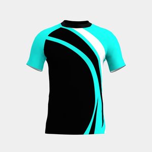 เสื้อแรชการ์ดแห้งเร็ว แขนสั้น โพลีเอสเตอร์/สแปนเด็กซ์ ป้องกันรังสียูวี สำหรับทุกเพศ พิมพ์ลายโลโก้ด้านหน้า เหมาะสำหรับเล่นเซิร์ฟ ว่ายน้ำ ออกกำลังกาย - Product Image 1