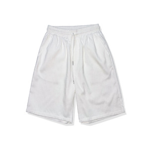 Shorts d'entraînement décontractés mi-taille 100 % polyester effet laine pour l'été, boxe, Muay Thai, combat, avec fermeture élastique, motif uni - Product Image 2