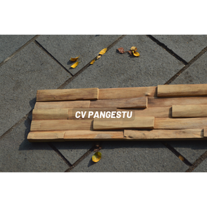 Paneles de pared de teca recuperados modernos con diseño de patrón geométrico insonorizados para uso doméstico en áreas de entretenimiento de Casa Villa - Product Image 1