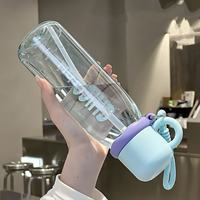 Gobelet à paille en plastique de haute qualité, grande capacité, pour femmes, portable et adapté aux sports.