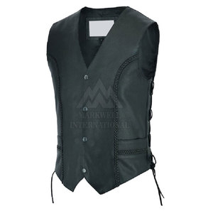 Chaleco de Cuero con Logotipo Personalizado Profesional para Hombre, Nuevo Chaleco de Cuero sin Mangas para Invierno - Product Image 3