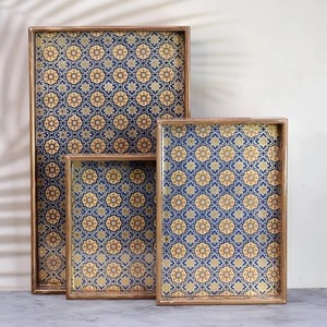 Bandeja de Servir Rectangular Moderna de Madera, Elegante y Decorativa con Estampado de Loro, Esmaltada, Única, Superventas - Product Image 4