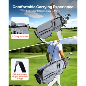 Borsa da golf a 15 divisori con divisori completi, copertura antipioggia, tasche portaoggetti e tracolla, per carrello da golf - Product Image 6
