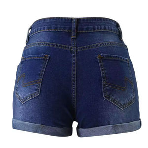 Shorts en jean taille haute respirants pour femme avec boutons et fleurs, idéaux pour les soirées sexy - Product Image 4