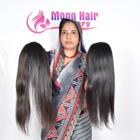 Supplier Grosir Rambut Moon Hair, Bundel Rambut Manusia India Keriting Mesin, 100% Virgin Remy Hitam Alami, Silky Weave Clip-in untuk Wanita