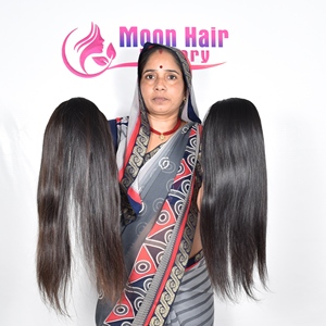 ผู้จัดจำหน่ายผมปลอมแบบม้วนจากอินเดีย Moon Hair ขายส่ง ผมมนุษย์แท้ 100% เวอร์จิ้น เรมี่ สีดำธรรมชาติ เนื้อผมนุ่มลื่น แบบติดคลิปสำหรับผู้หญิง - Product Image 4