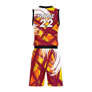 Conjunto de Uniforme de Baloncesto Sublimado, Unisex para Adultos, Transpirable, de Poliéster, Cuello en V, Sin Mangas, Corte Atlético - Product Image 3