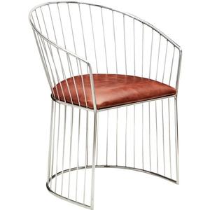 Chaise de décoration de maison de luxe, fer métallique, Restaurant, salon, jardin, chaise de décoration avec finition argentée - Product Image 2