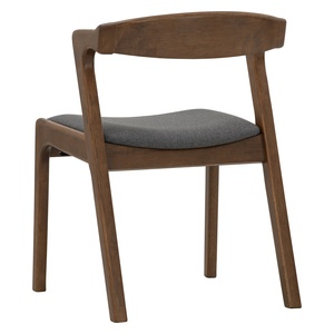 Luxury Mid Century Modern Dark Solid Malaysian Oak Dining <b>Chair</b> Curved Backrest for Hotel and <b>Small</b> Space Dining Room Use - Product Image 4