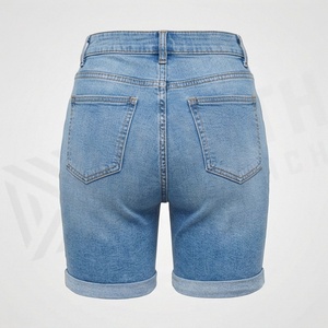 Shorts de Mezclilla para Mujer, Cintura Media, Corte Recto, Ajustados, Transpirables, Lavados, Casuales, Formales, de Verano, Color Personalizado, Estilo Moderno - Product Image 2