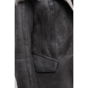 Chaqueta de Cuero Genuino de Oveja para Mujer, Estilo Minimalista, Corta, Suave al Tacto, Venta al Por Mayor Personalizada - Product Image 6