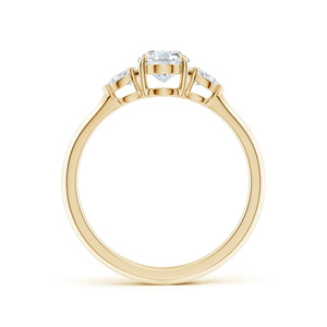 Luxury Oval Cut IGI Certified Lab Grown Diamond Three <b>Stone</b> <b>Ring</b> <b>with</b> Pear Side Stones in 10K 14K 18K Gold 925 935 <b>Silver</b> - Product Image 4