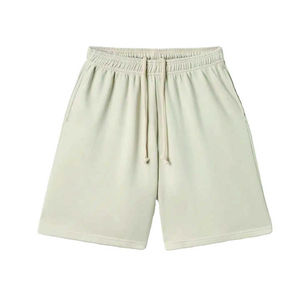 Shorts de bain mi-taille à séchage rapide pour hommes, 100 % coton, shorts de sport en tissu élastique, design en maille unie, shorts à impression numérique - Product Image 1