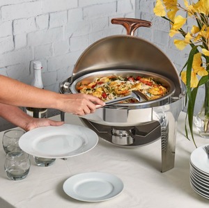 Juego de 2 calentadores de comida redondos premium para buffet, ideales para catering, al mejor precio - Product Image 3