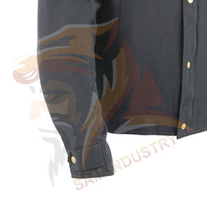 เสื้อแจ็คเก็ตยีนส์ผู้ชายสไตล์วินเทจลำลองสำหรับฤดูหนาว  รับสั่งทำพร้อมออกแบบโลโก้ สีพื้น - Product Image 4