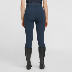 <b>Women's</b> High Rise Equestrian <b>Jodhpurs</b> Breathable PU Leather Skinny Fit Full Seat Silicone Grip Riding Breeches Navy Blue - Product Image 2