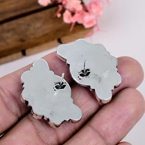 Larimar Sterling <b>Silver</b> <b>Stud</b> <b>Earrings</b> Ocean Blue Gemstone Boho Artisan Jewelry Gift for Her - Product Image 3