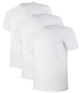 Camiseta de punto para hombre con logo frontal, cuello redondo, manga corta, de poliéster y algodón, ajuste casual, transpirable, de secado rápido, 220g, tacto seda. - Product Image 3