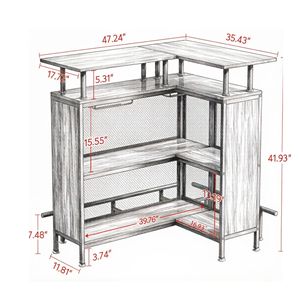 Tavolo da Bar con LED, Arredamento Versatile per Bar Domestici, Discoteche, Hotel, Feste e Cocktail - Product Image 3