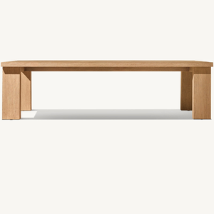 Mesa rectangular de madera de teca con un estilo moderno y sencillo, adecuada para uso en exteriores, de buena calidad y duradera. - Product Image 3