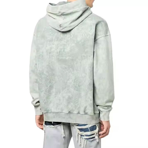 เสื้อฮู้ดผู้ชายลายไท-ได ทรงโอเวอร์ไซส์ แขนปกติ ผ้าฝ้ายเฟรนช์เทอร์รี่ สวมใส่สบายๆ สำหรับฤดูใบไม้ร่วง มีกระเป๋า - Product Image 3