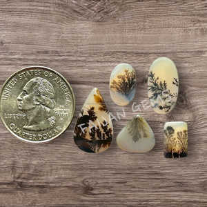 Cabochon de pierre précieuse d'agate dendrite scénique naturelle Cabochon de tranche d'agate meilleure qualité pour la fabrication de bijoux OEM disponible - Product Image 1