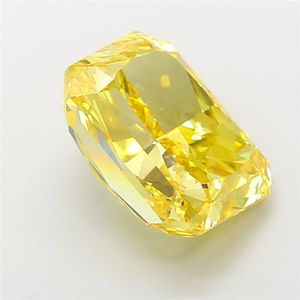 Diamant de laboratoire CVD certifié, taille coussin, jaune vif, luxueux et étincelant, pour la création de bijoux fins, pierre précieuse non montée. - Product Image 4