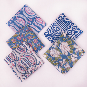 Pañuelo Cuadrado de Algodón Estampado a Mano con Diseños Florales de Jaipur, Ideal para Mujer, Suave al Tacto, para las Cuatro Estaciones - Product Image 2