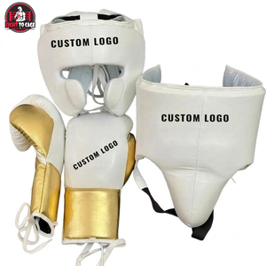 Juego de Boxeo de Cuero Blanco y Dorado, Duradero, Ligero, Personalizado, de Primera Calidad, Buen Proveedor, Servicio OEM ODM, Logotipo Personalizado - Product Image 1