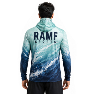 Chemises à capuche pour hommes UPF 50+, protection solaire longue manche, anti-UV, pour la pêche, la course à pied et la natation - Product Image 2