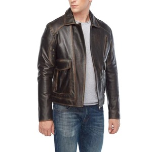 New Arrivals Wholesale Price High Quality Design Men Leather <b>Jacket</b> <b>Slim</b> <b>Fit</b> Comfortable Low Price Leather <b>Jacket</b> For Man - Product Image 2