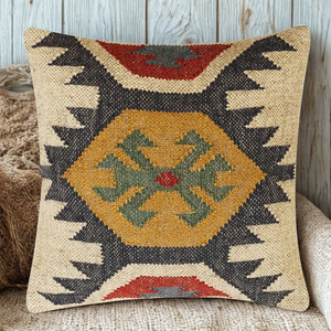 Funda Decorativa para Cojín Cuadrado de Kilim, Hecha a Mano con Lana y Yute, con Terapia de Calor, Estilo Moderno y Sencillo, para Decoración del Hogar - Product Image 6