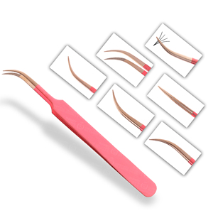 Pince à épiler pour extensions de cils en acier inoxydable, disponible en OEM, avec pointe dorée ou rose, facile à utiliser pour saisir les cils fins - Product Image 1