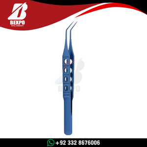 Pinza de sutura en ángulo McPherson, instrumento quirúrgico oftálmico, herramienta de microcirugía de precisión de acero inoxidable, reutilizable - Product Image 6
