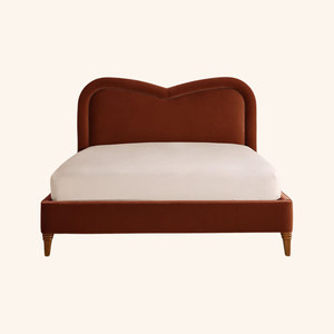 Lit King Size capitonné incurvé minimaliste européen Valente avec des caractéristiques de rangement en bois MDF - Product Image 2