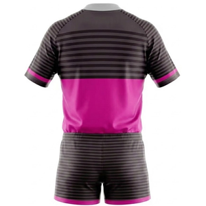 เสื้อรักบี้ลายทางสีแดงดำสำหรับผู้ชาย Tiger Rugby แบบซับลิเมชั่น แขนสั้น ระบายเหงื่อได้ดี ทรงพอดีตัว - Product Image 6
