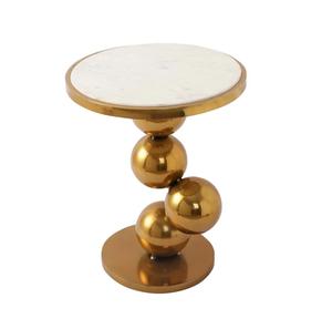 Modern Marble Top <b>Console</b> <b>Table</b> with <b>Gold</b> Brass Pedestal Base Contemporary Living Room Accent Furniture - Product Image 2